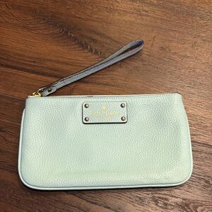 Kate Spade NWOT Cow Leather Light Blue Wristlet.